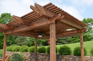 Backyard pergola design and build by Artisan Construction, 7321 N Antioch Gladstone, MO  64119. When you want your pergola designed and built by professionals, trust Artisan Construction