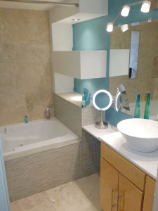 A good tip for a  renovation is to choose 3 colors. The smaller the space the lighter the color palate.  Choose Artisan Construction, 7321 N Antioch Gladstone, MO  64119 to remodel your small bathroom.